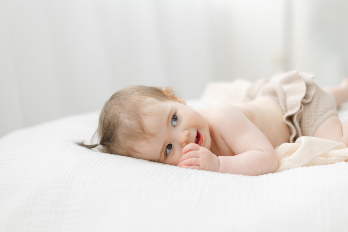 12 month baby milestone portrait session at Philadelphia photography studio - 8