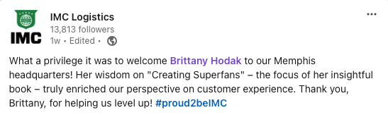 IMC-Logistics-Linkedin-Testimonial-Brittany-Hodak