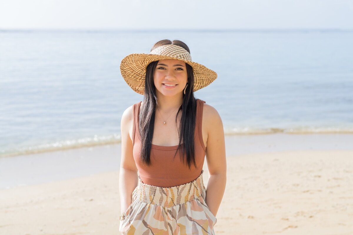 Oahu senior portraits at the beach