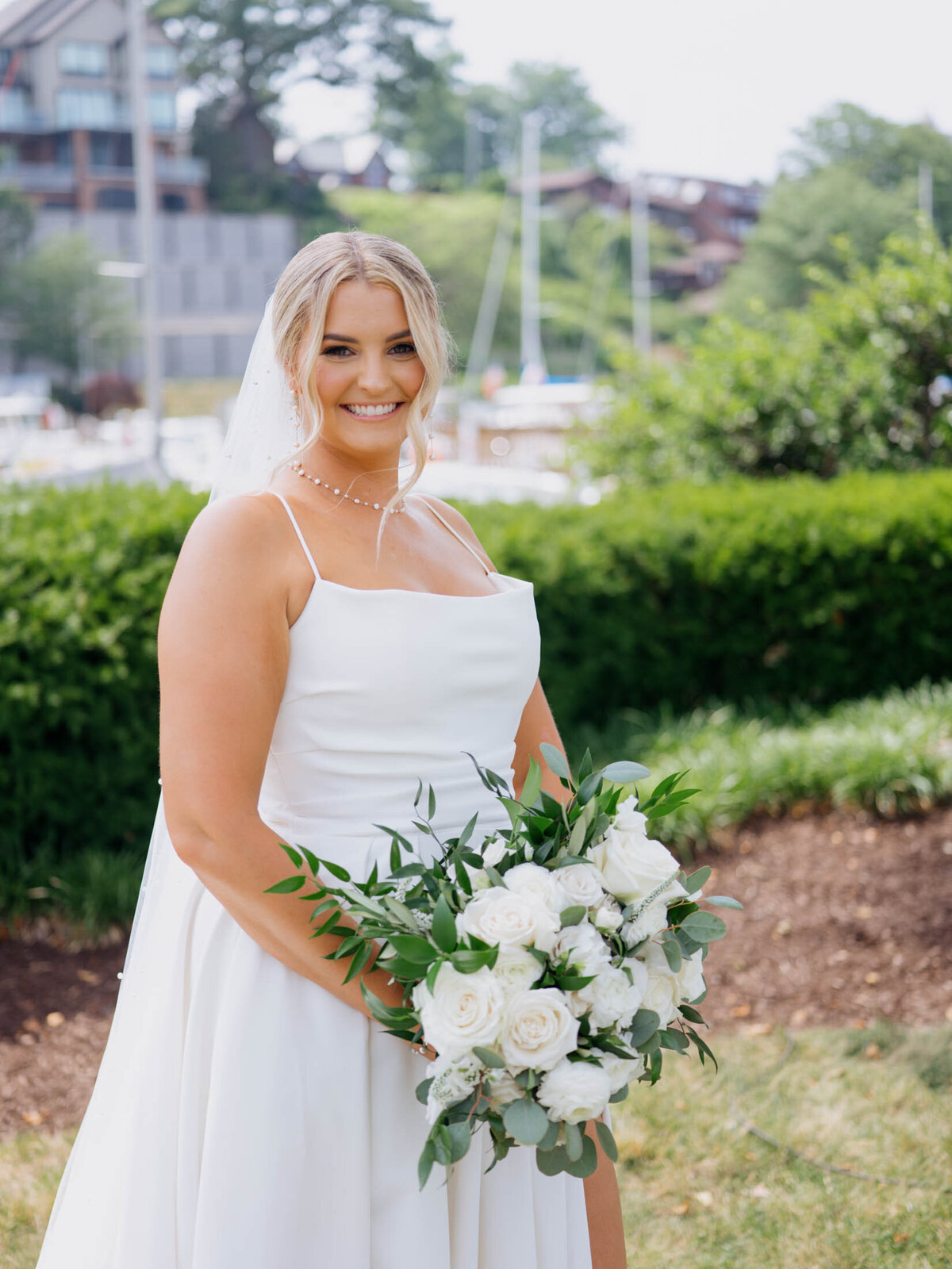 Timeless bridal portrait at Cleveland Yachting Club