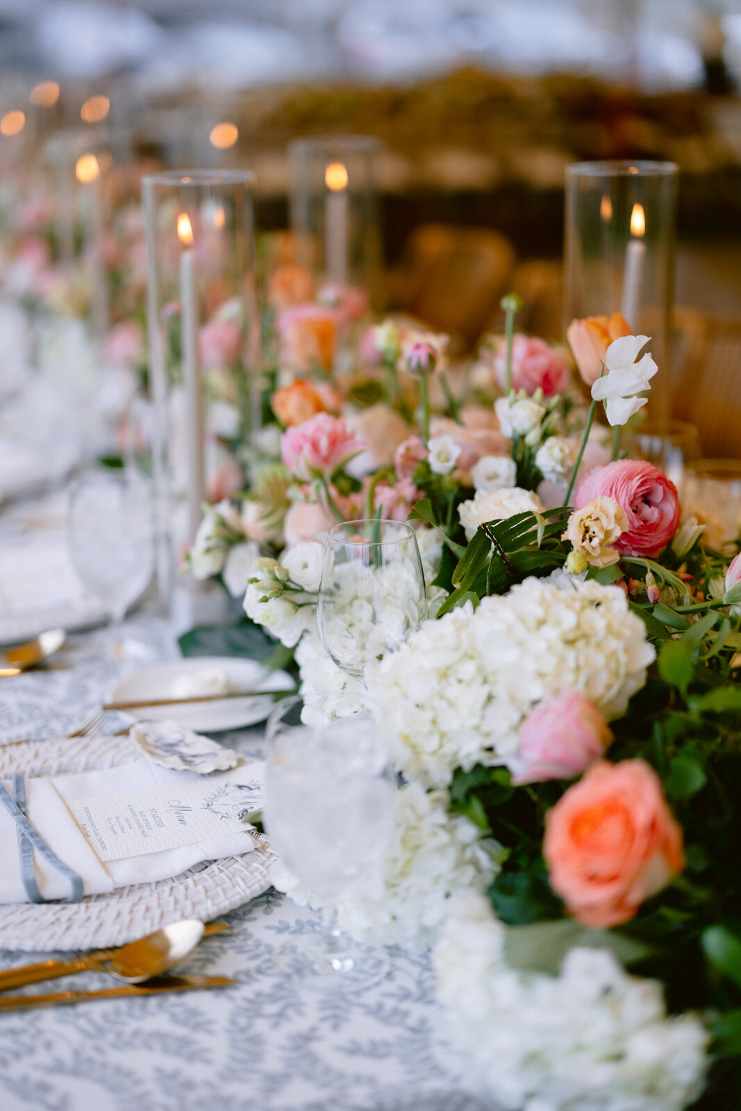 Kate-Murtaugh-Events-Weekapaug-Inn-tented-wedding-custom-calligraphy-menu-place-setting-spring-flowers