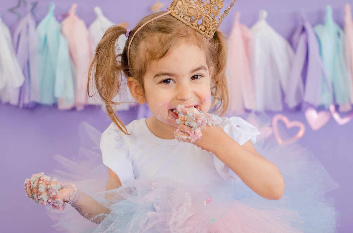 Three Year Old Milestone Cake Smash Charlotte North Carolina Photography Shoot