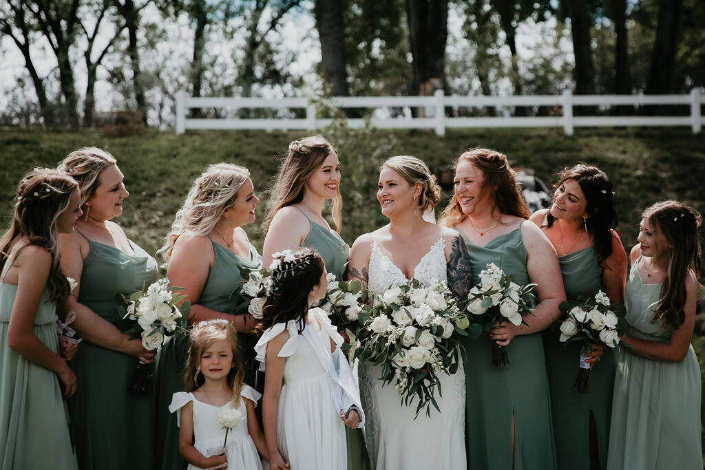 Bridesmaids and flower girls