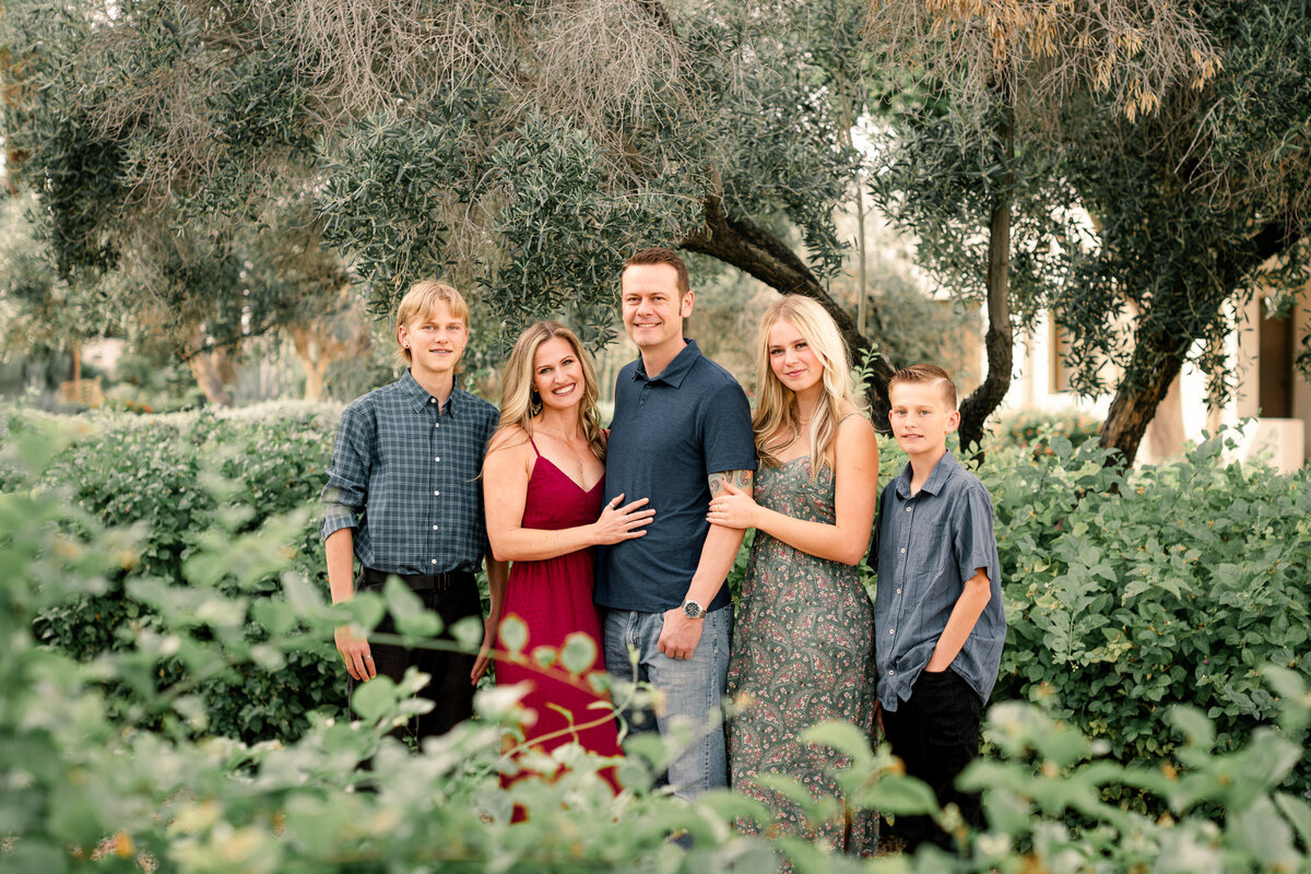 Family of five at the Wigwam Resort in Litchfield Park, Arizona, in the west valley of Phoenix.