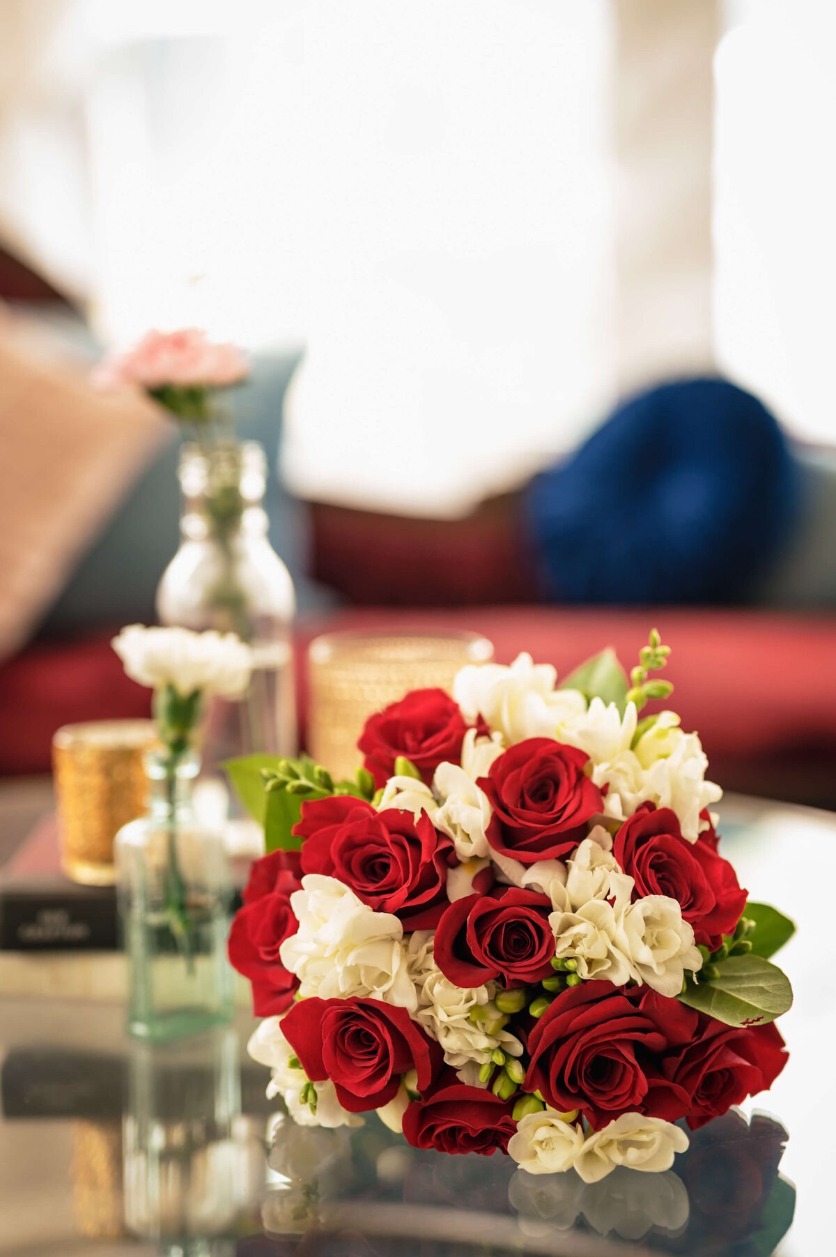 Wedding Bouquet Red White Roses