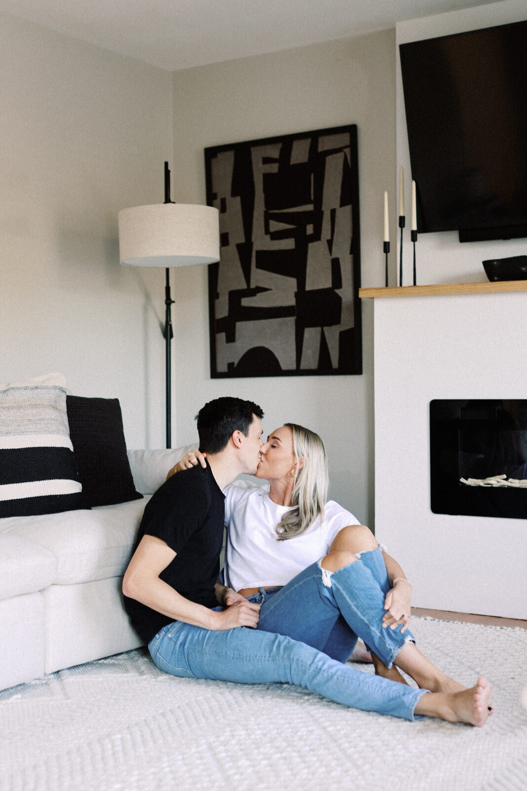 At Home Engagement Photography for an Engaged Couple in DC 1