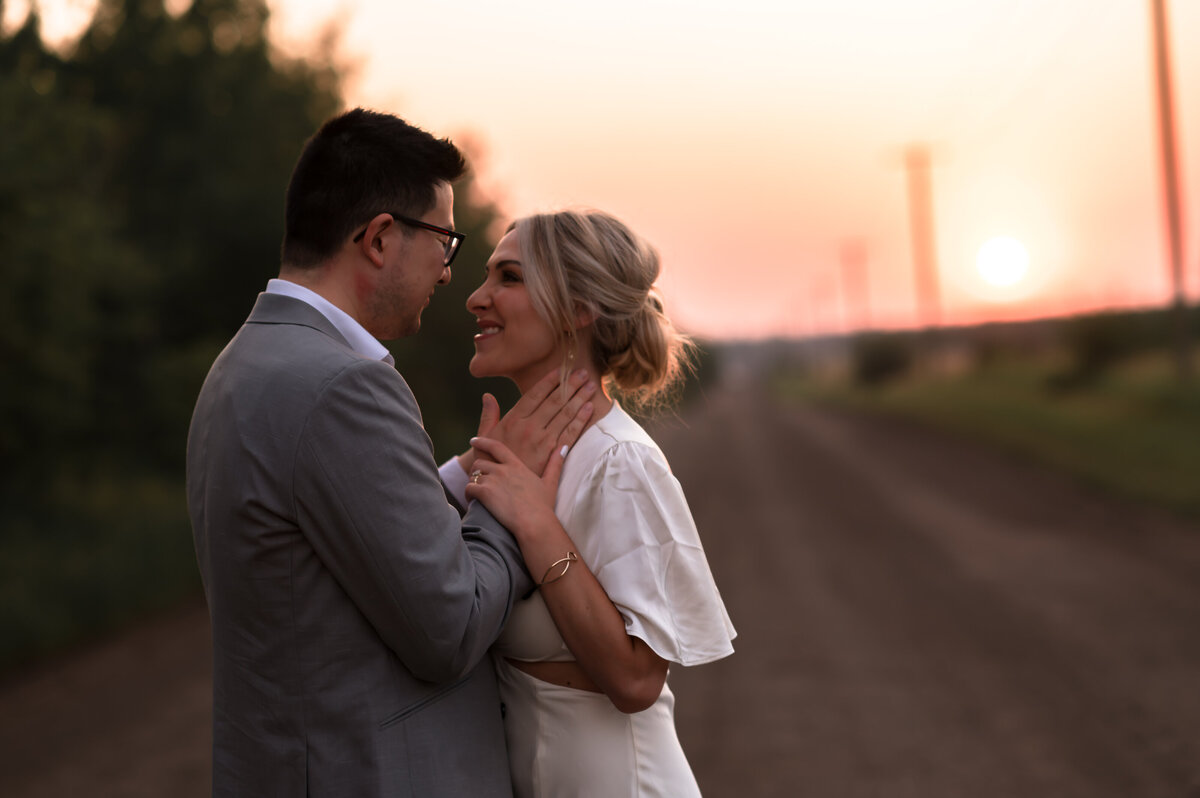Golden hour engagement photography session with a newly engaged couple