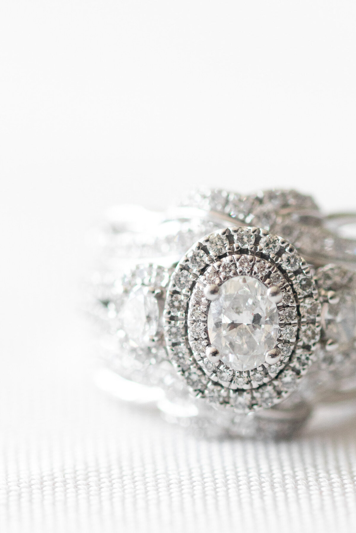 diamond wedding ring with white background