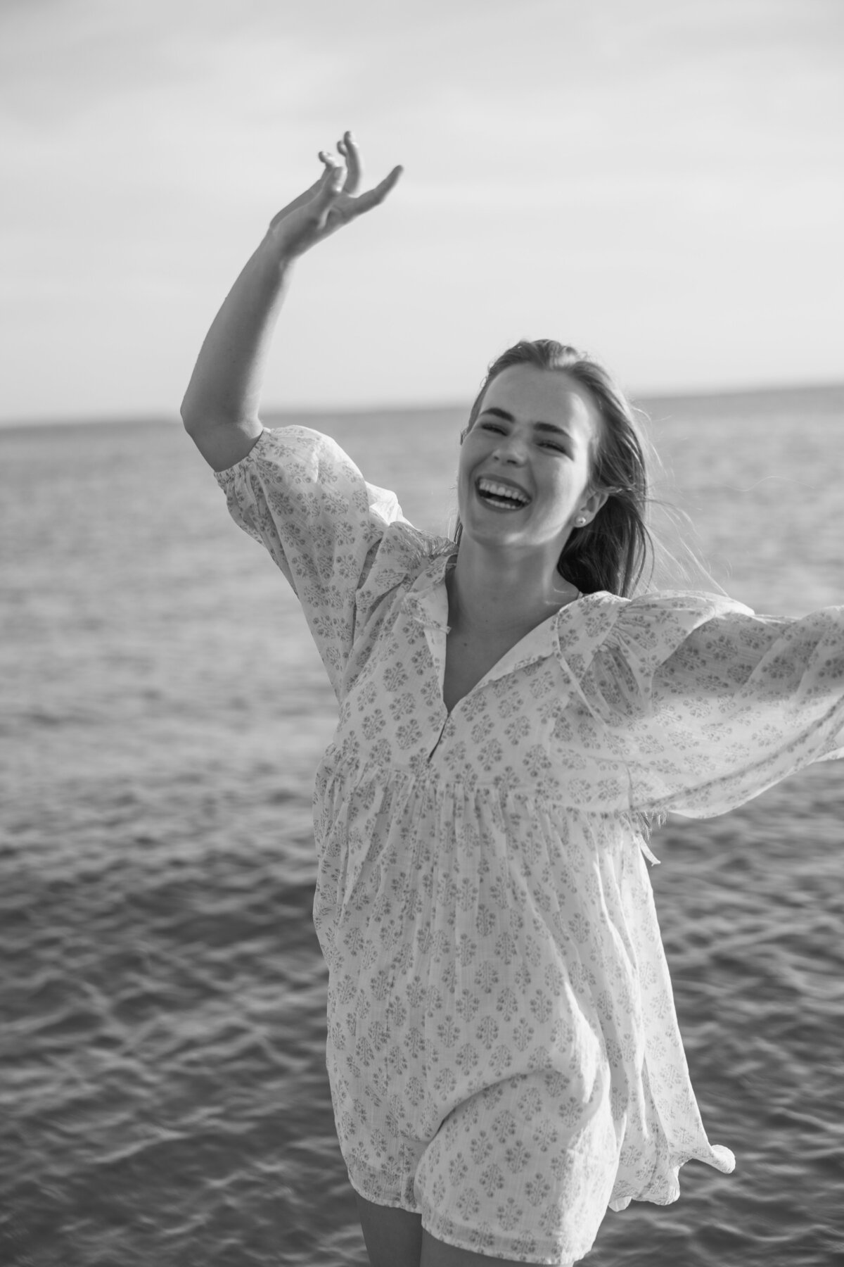 Senior photos on the beach at Edisto at sunset