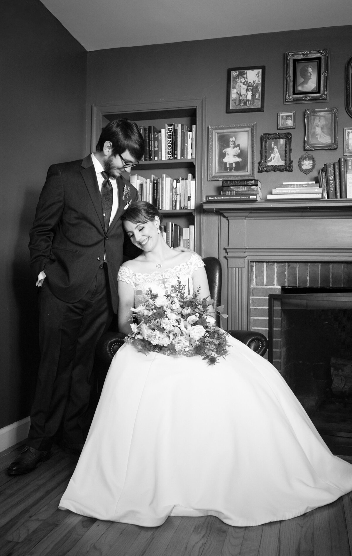 atlanta-wedding-couple-intimate-library-portrait