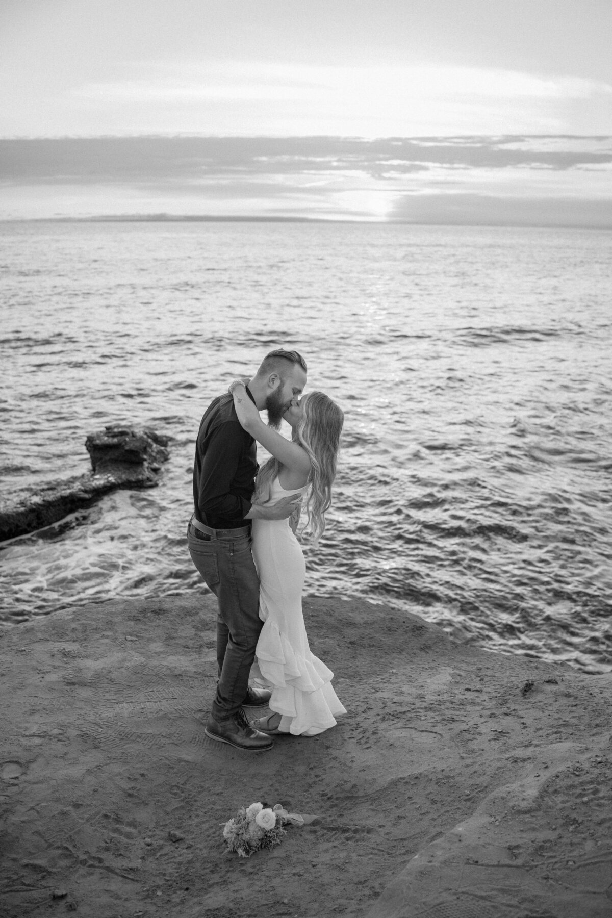 Couple Sunset Cliffs  Elopement