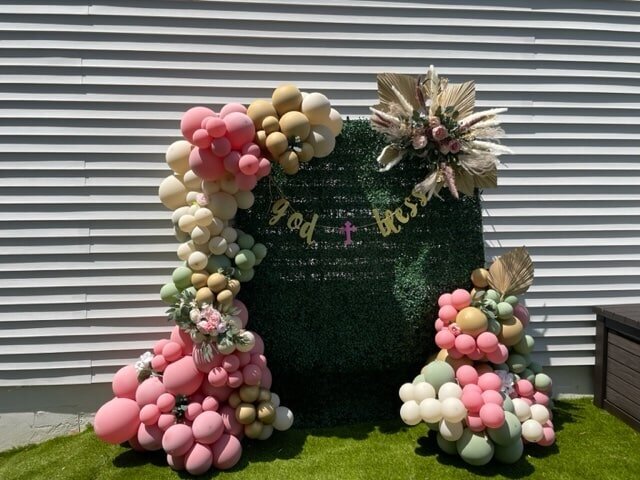cute party decor pink and gold