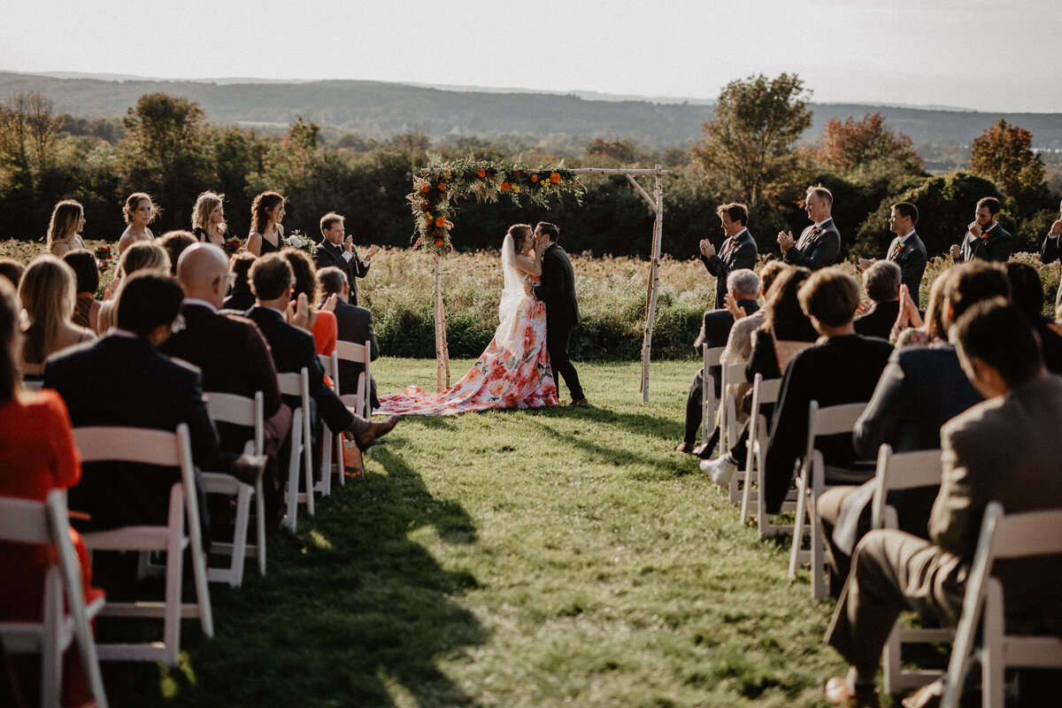 outdoor-wedding-ceremony-colorful-dress