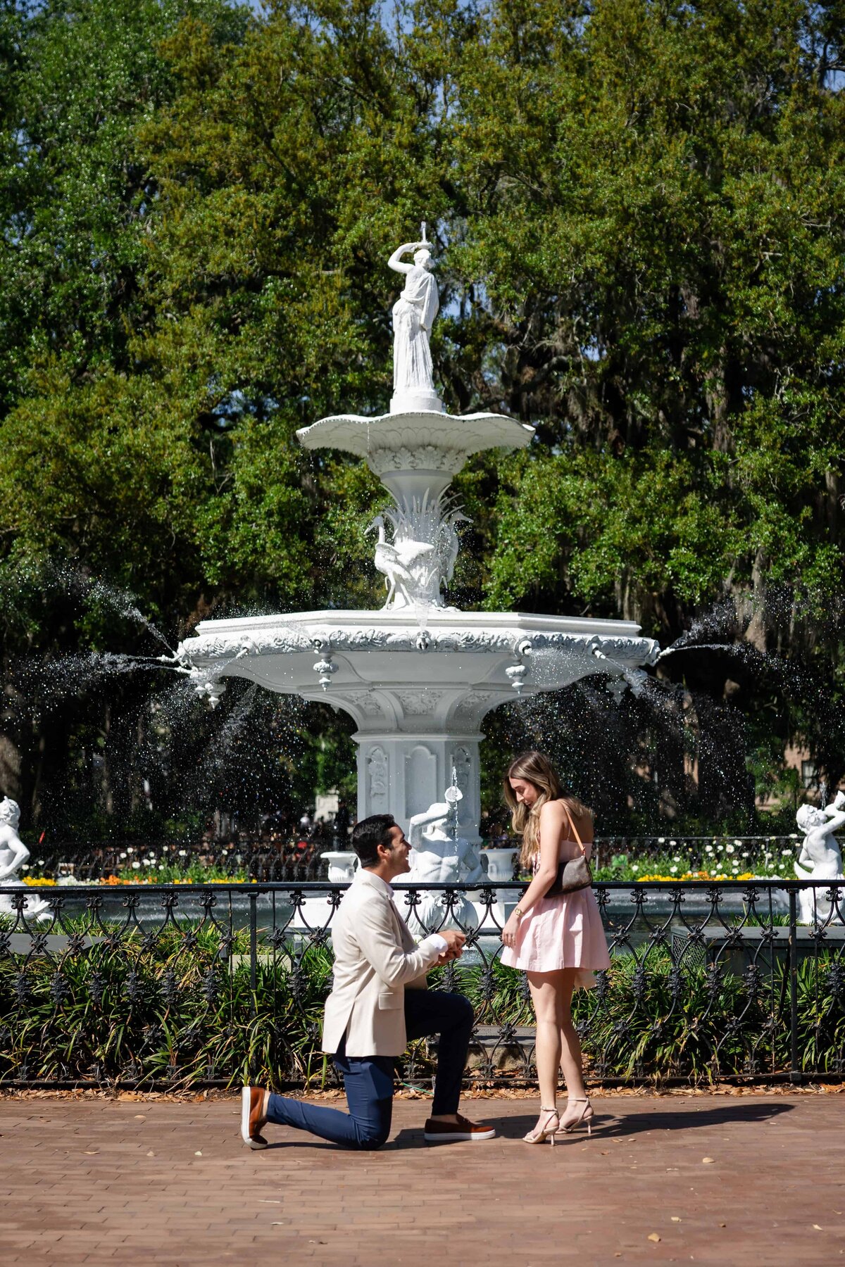 Surprise engagement proposal at Forsyth Park | Savannah GA Photographer