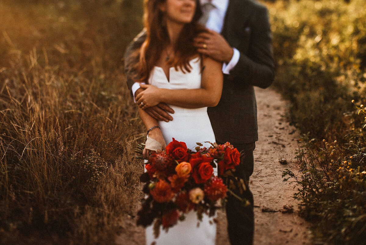 man and woman elope in Roxborough State Park