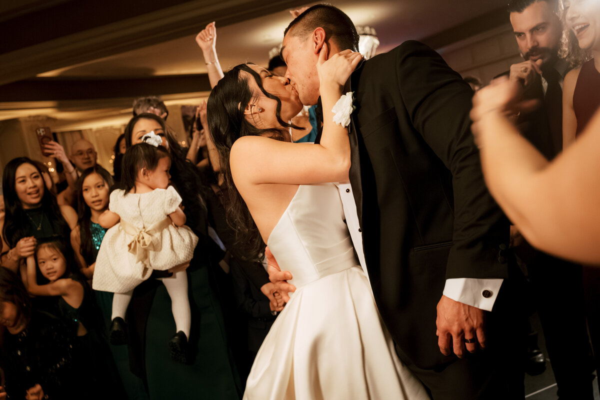 A photo of the couple during their wedding reception at the Hotel Zaza wedding in Houston.