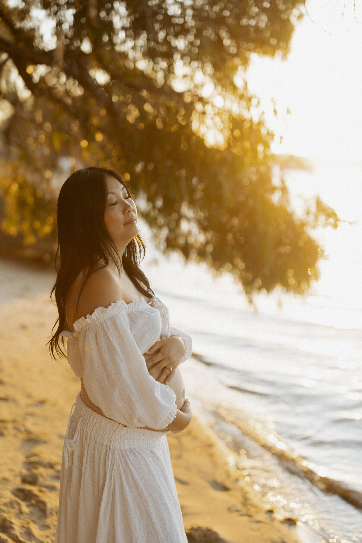 White Linen Ivory Off the Shoulder Two piece