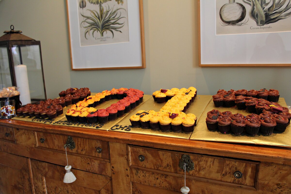 graduation party cupcake & sweets display