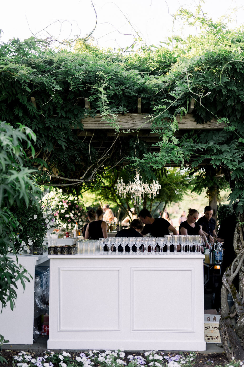 luxury wedding bar at a private property wedding in oregon