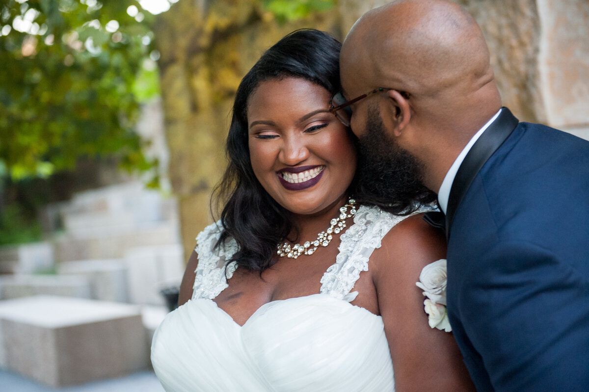 Fun wedding photos with personality - this adorable couple got married at the Caramel Room and did photos outside.