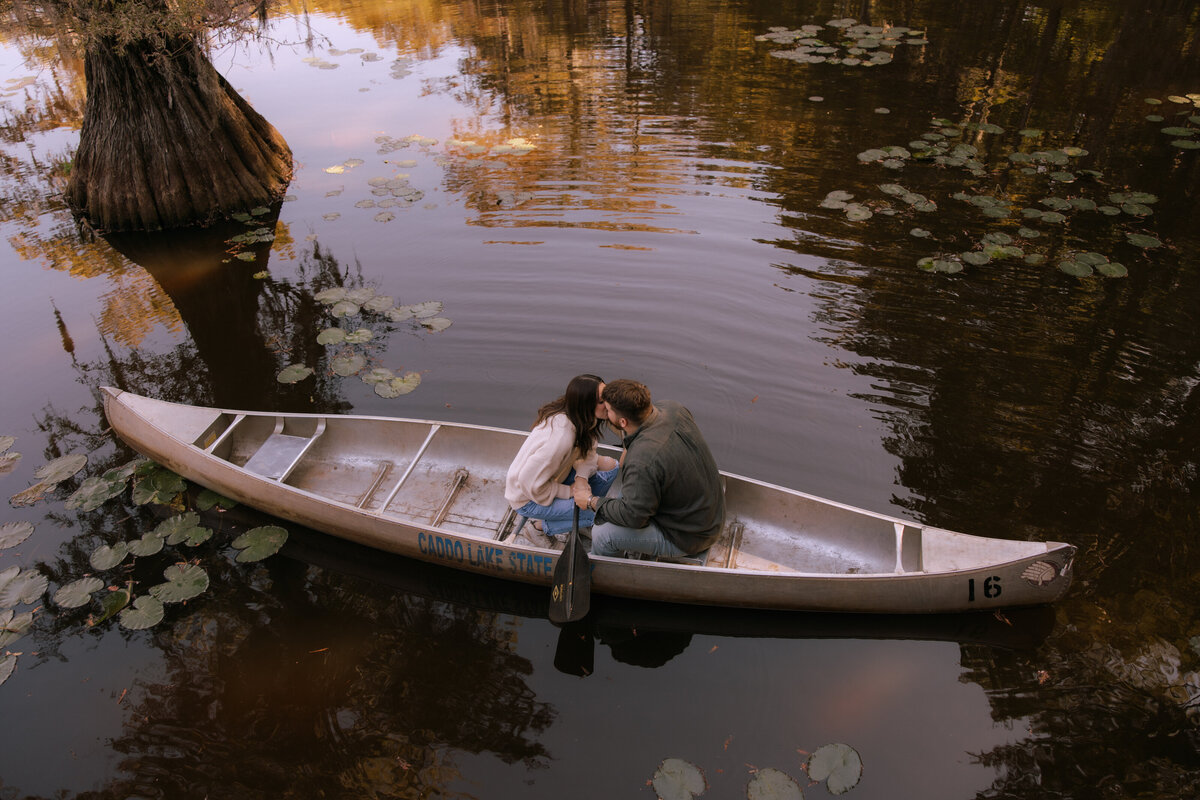 The Deep in the Heart Retreat | Carleigh + Wyatt's Canoe Engagement Session at Caddo Lake State Park | Alison Faith Photography-3505