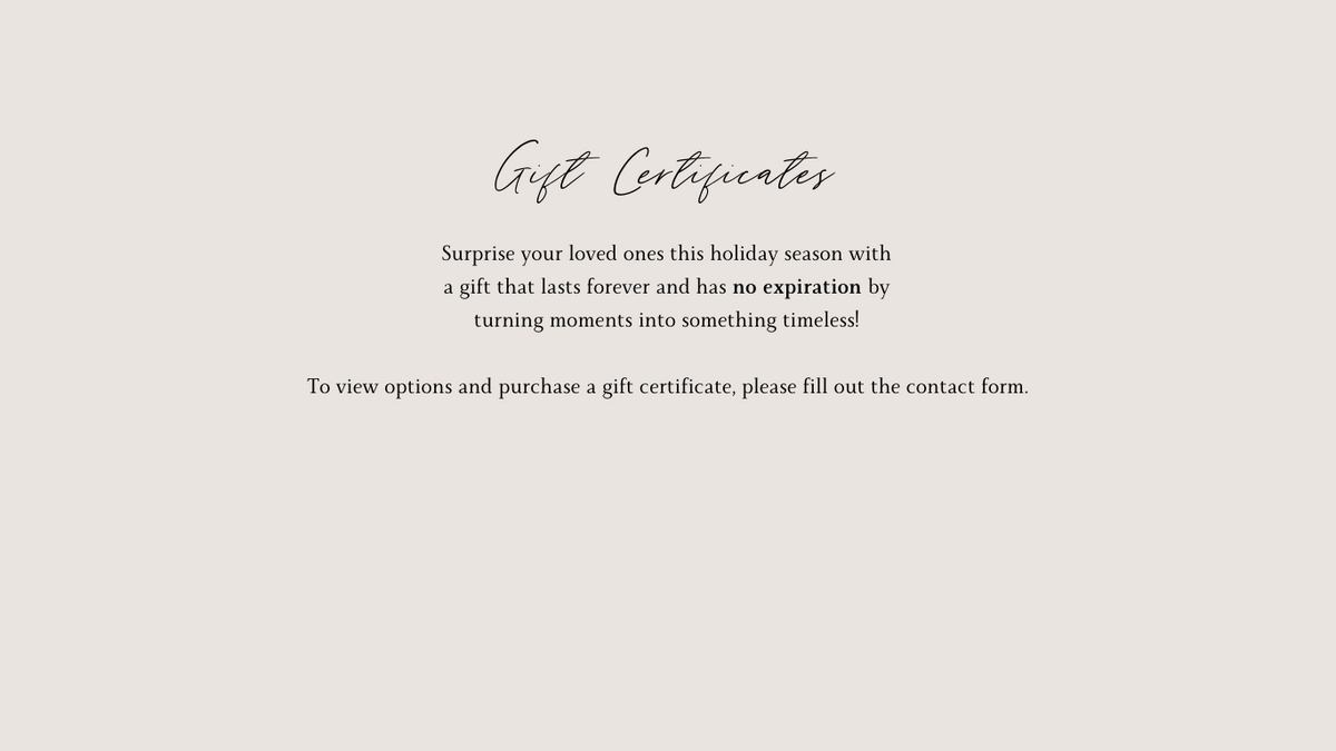 Photography Gift Certificate