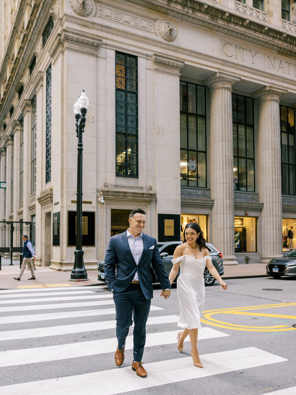 Date Night Engagement Photo in Downtown Chicago