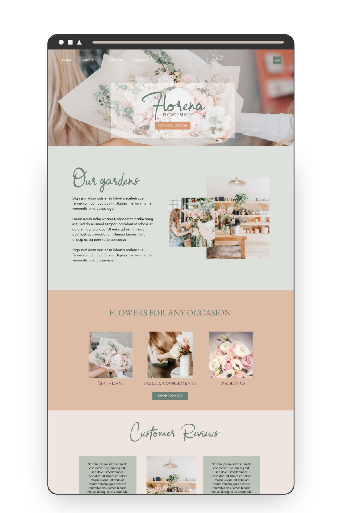 Boho-florist-home-page-design