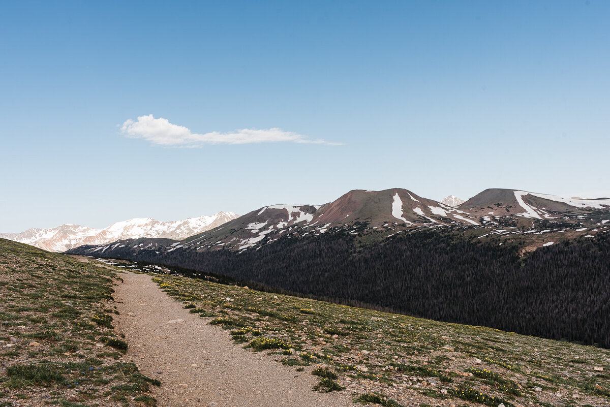 landscape image of mountains in rocky mountain national park colorado