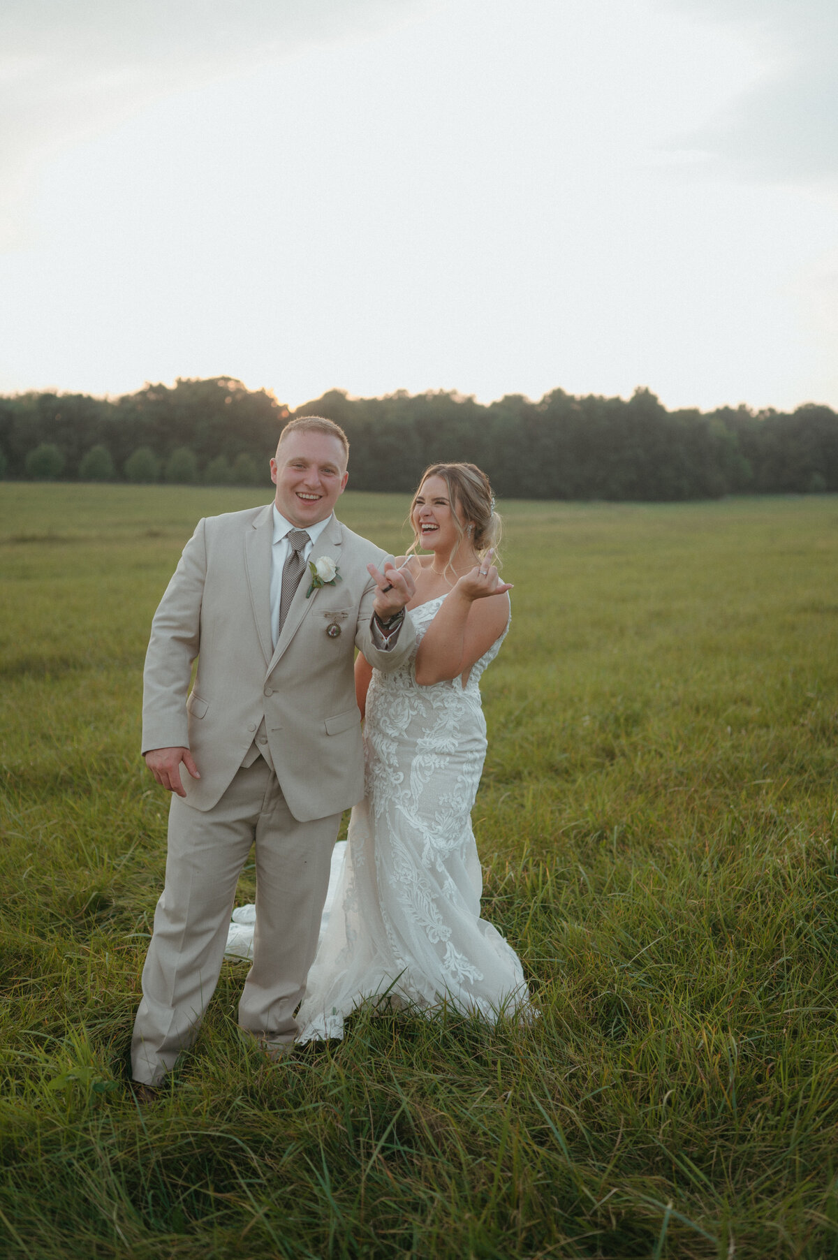 wedding photos on field in florida