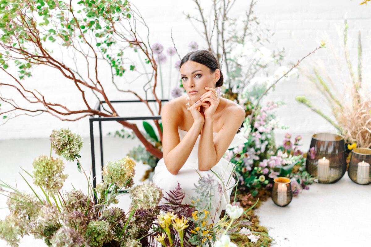 floral backdrop for wedding ceremony