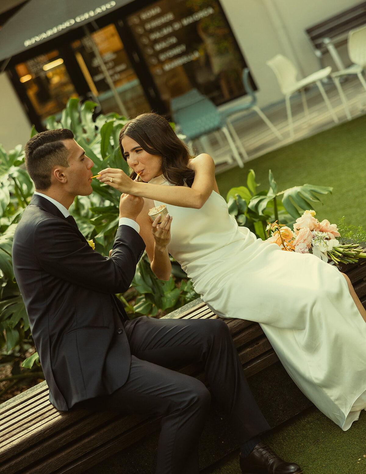 Newly Wed Portraits Ice Cream Shop Miami Florida Wedding Photographer2102