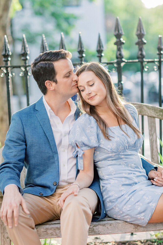ENP - Historic Downtown Engagement Session and floral engagement outfit inspiration - Atlanta Wedding Photographer - Light and Airy Film Wedding Photographers in GA-16