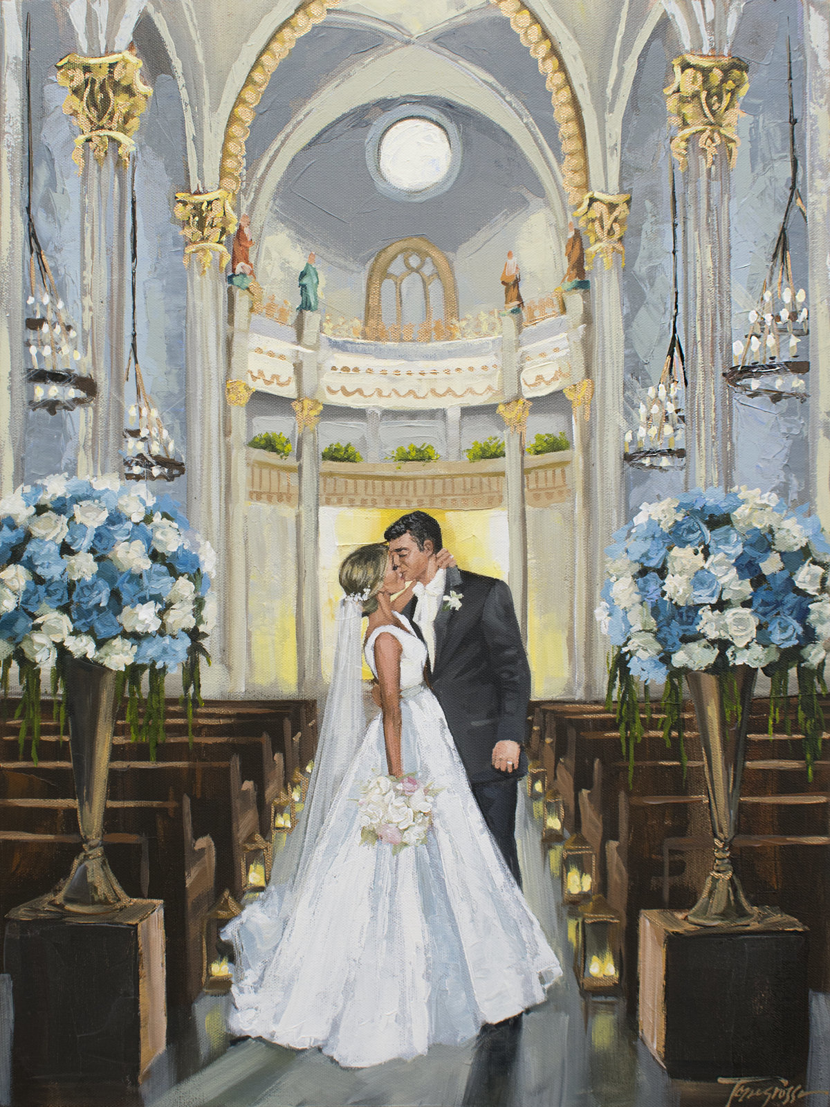CUstom. wedding painting by stephanie torregrossa gaffney new orleans artist