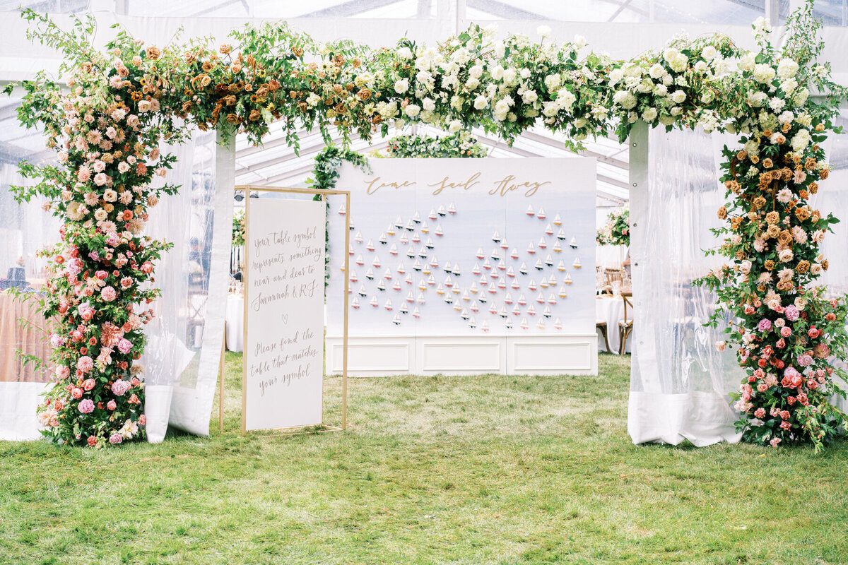 wedding tent entrance flowers, studio fleurette, stillwater mn wedding florist