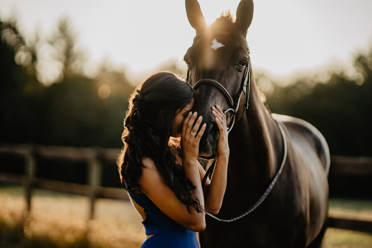 Summer Golden Hour Equestrian Horse Prom Session_12