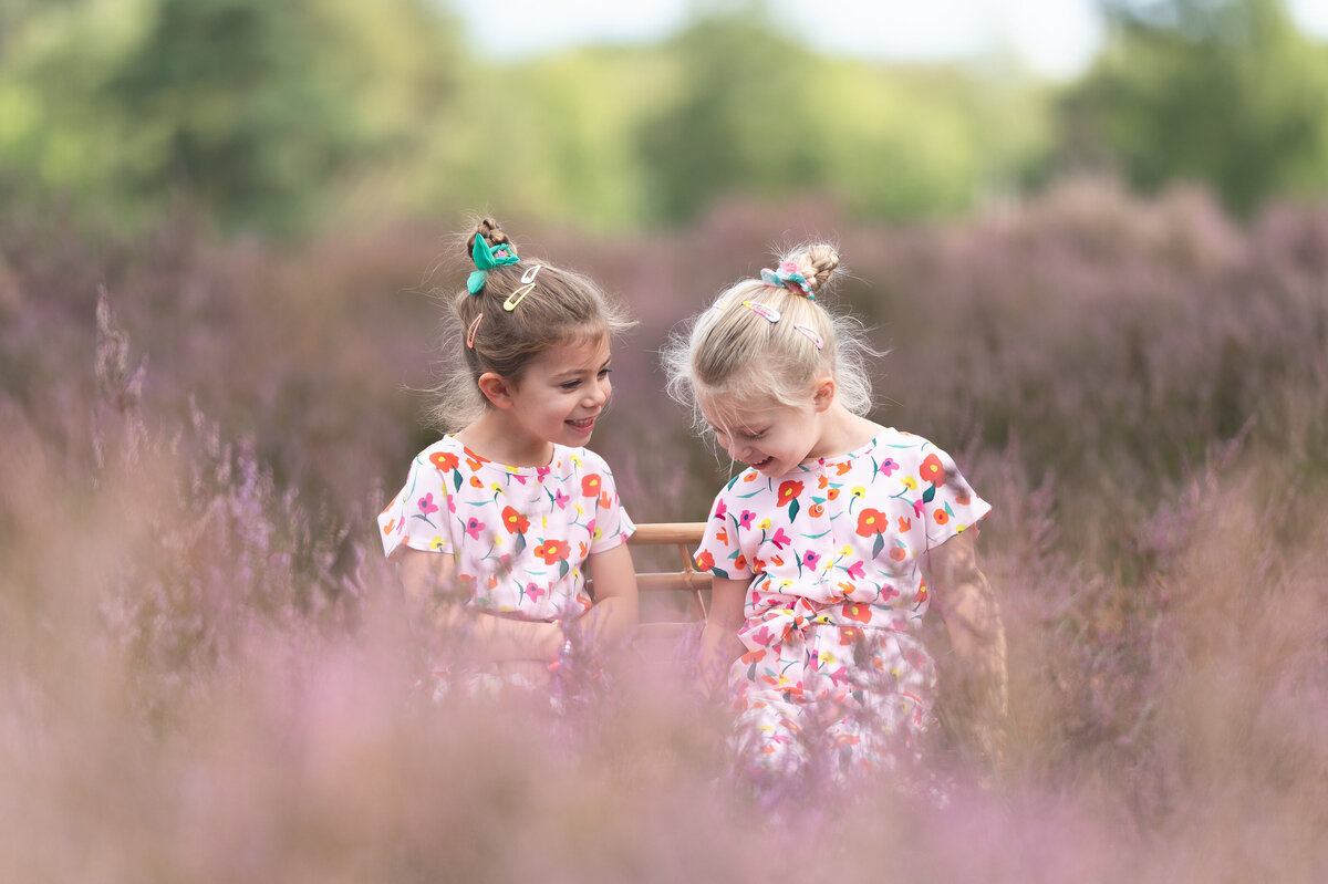 spelende kinderen op heide