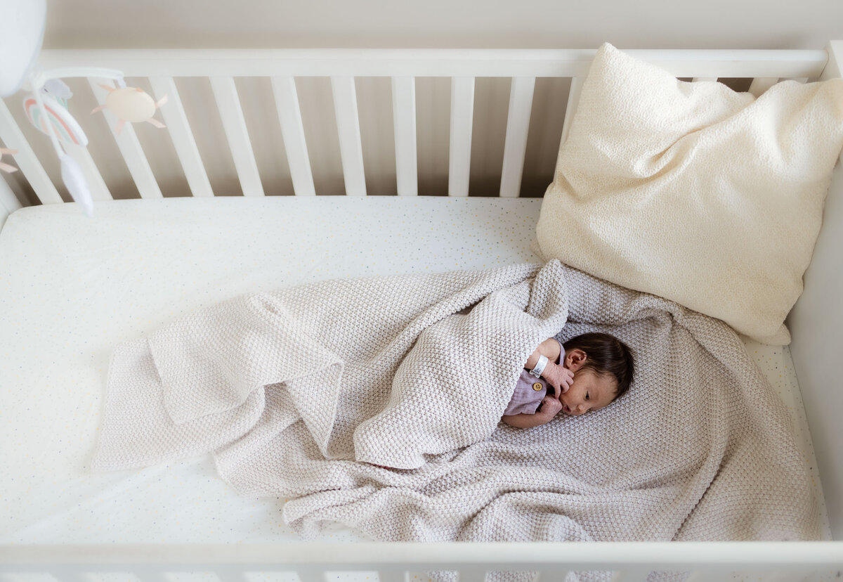 Baby in a bassinet