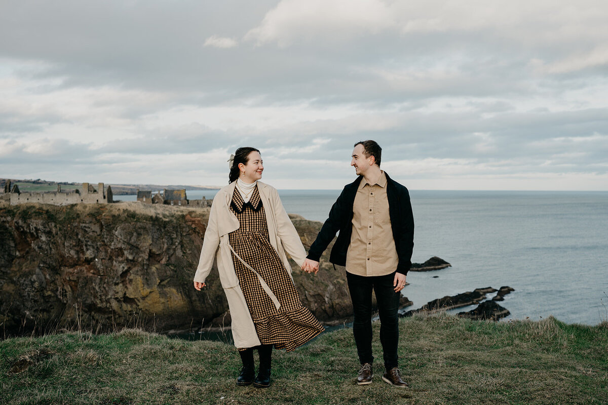 Aberdeenshire Engagement and Couple Photo Session at Dunnottar Castle-1