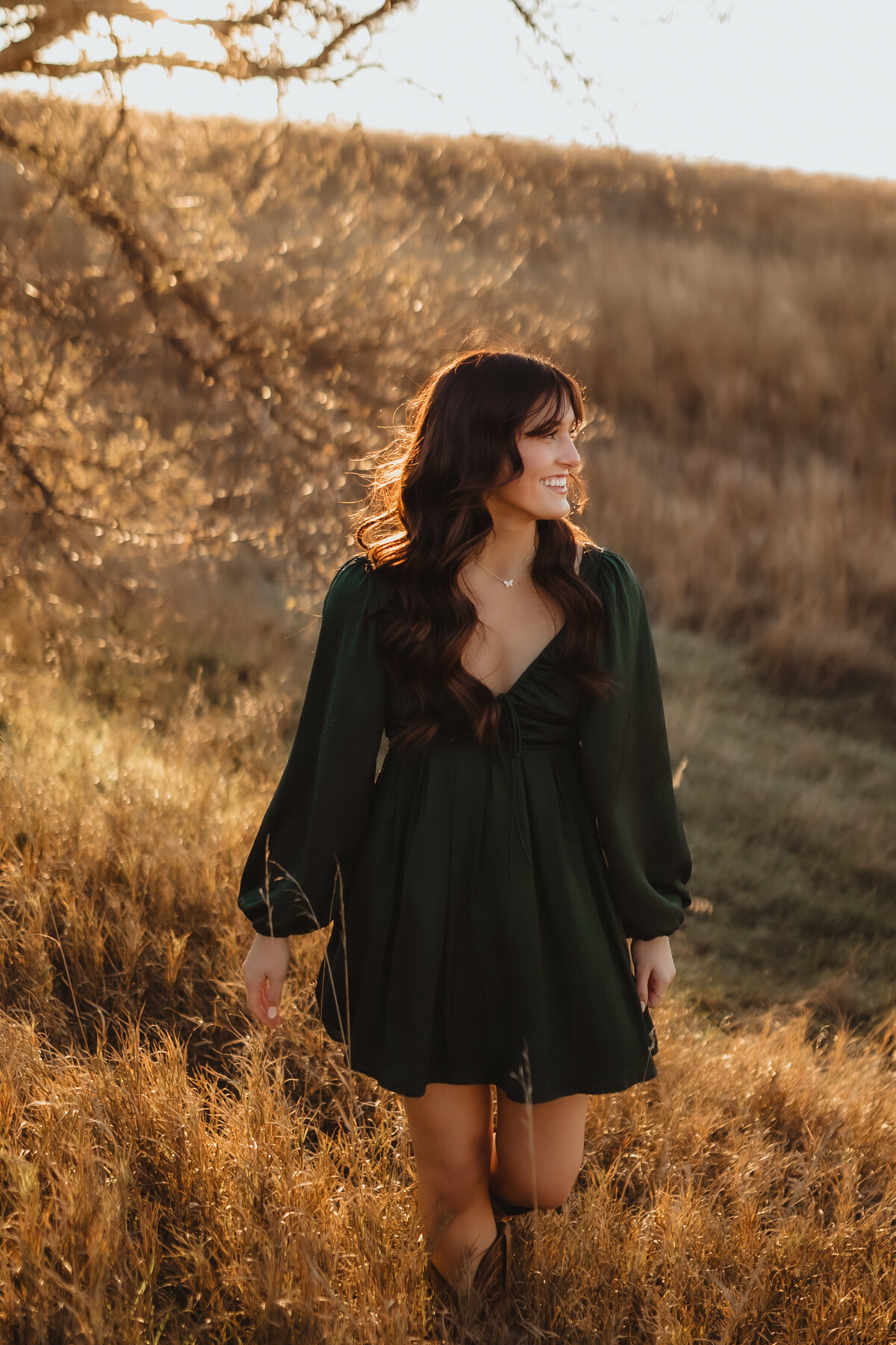 SENIOR SESSION GREEN DRESS