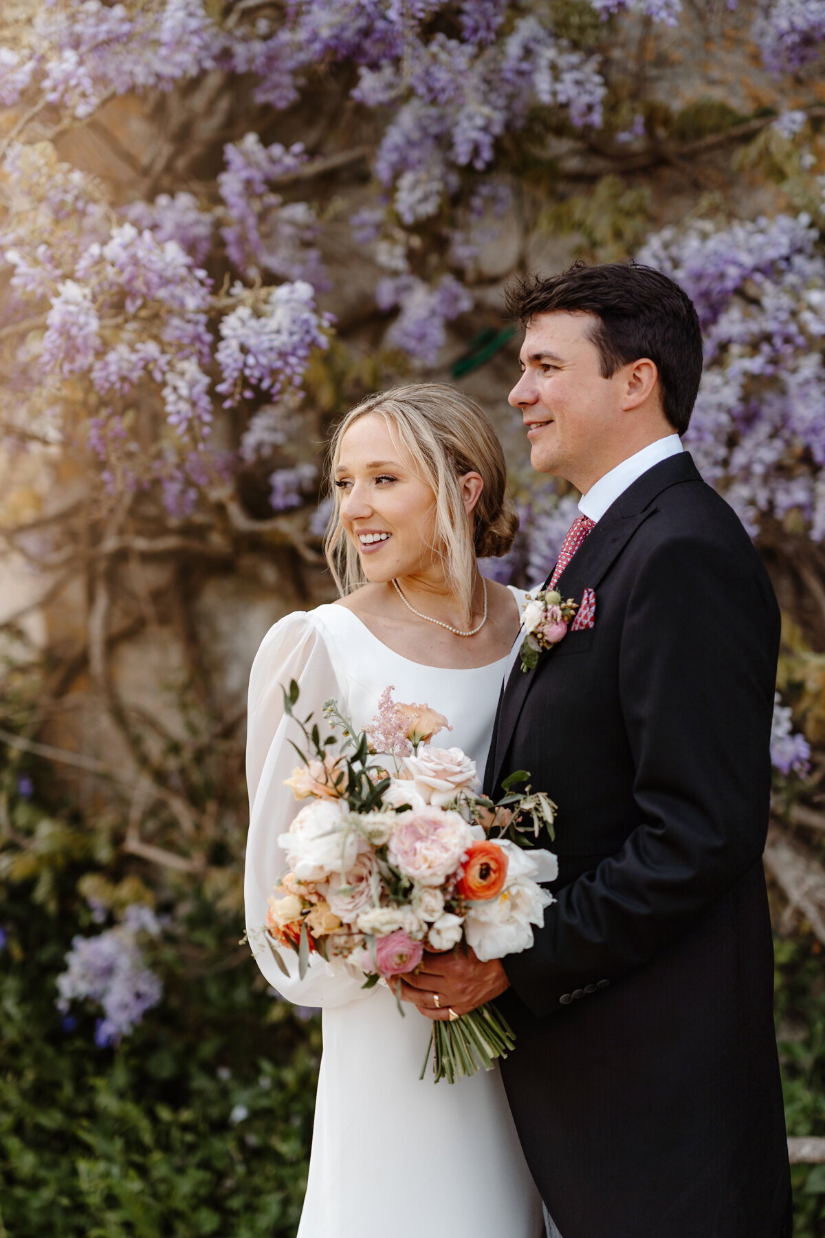 Hamswell House Wedding Photographer Relaxed Couples Photography - Wisteria in May