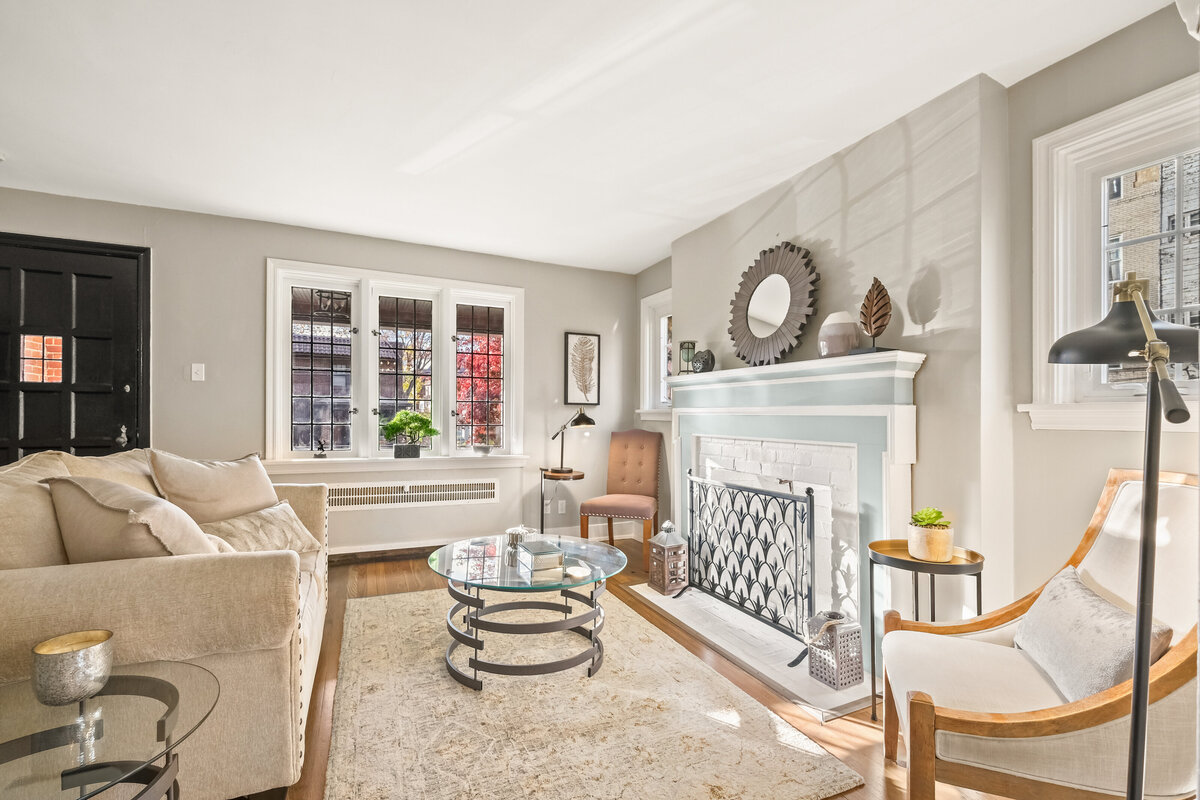 Professionally staged living room 