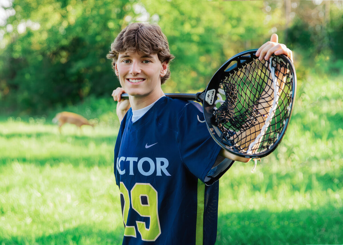 boy senior pictures lacrosse goalie  victor ny