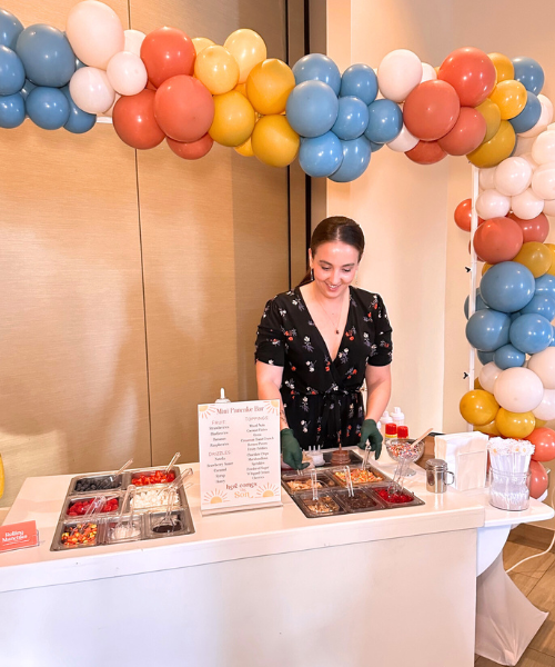 Mini pancake cart in New Jersey party setting