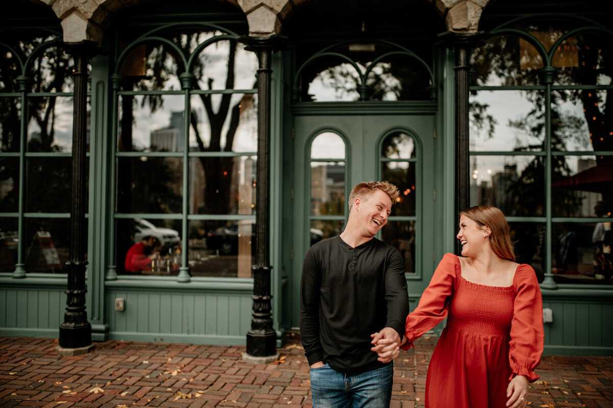 Downtown engagement photo inspiration for Minnesota couples