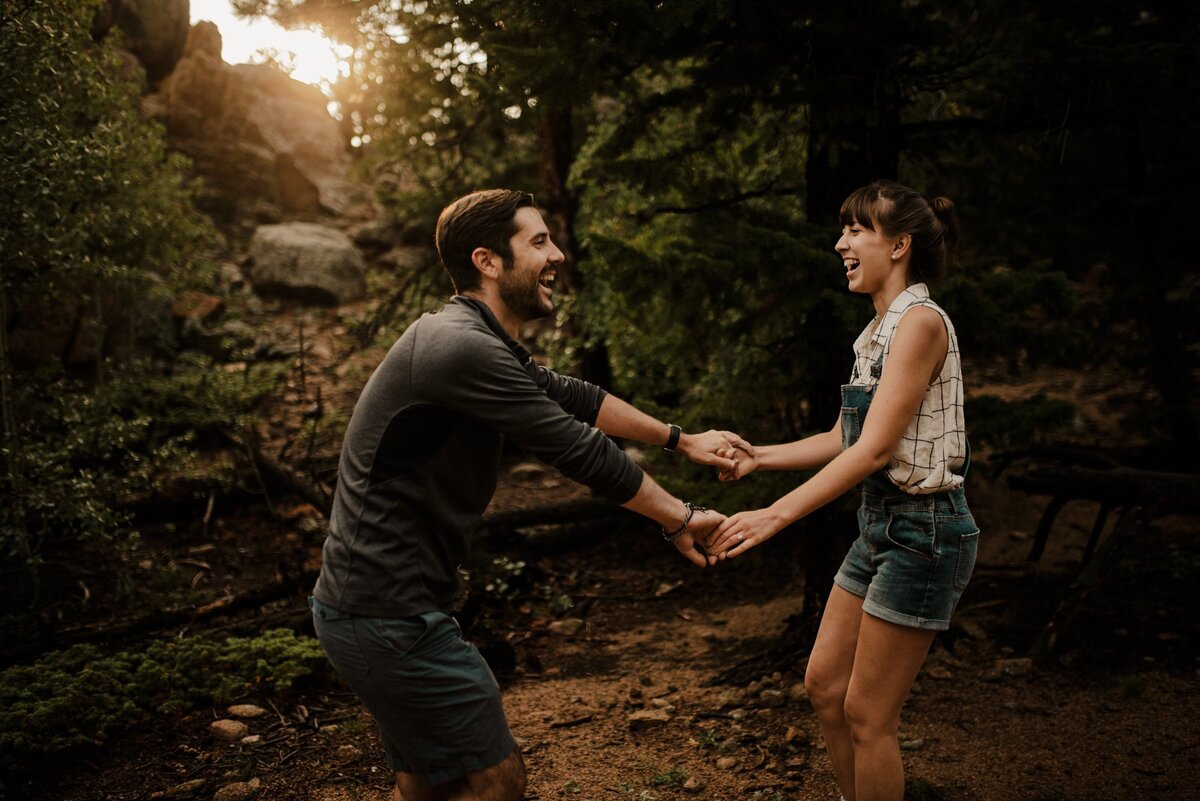 Colorado surprise proposal with engagement photos