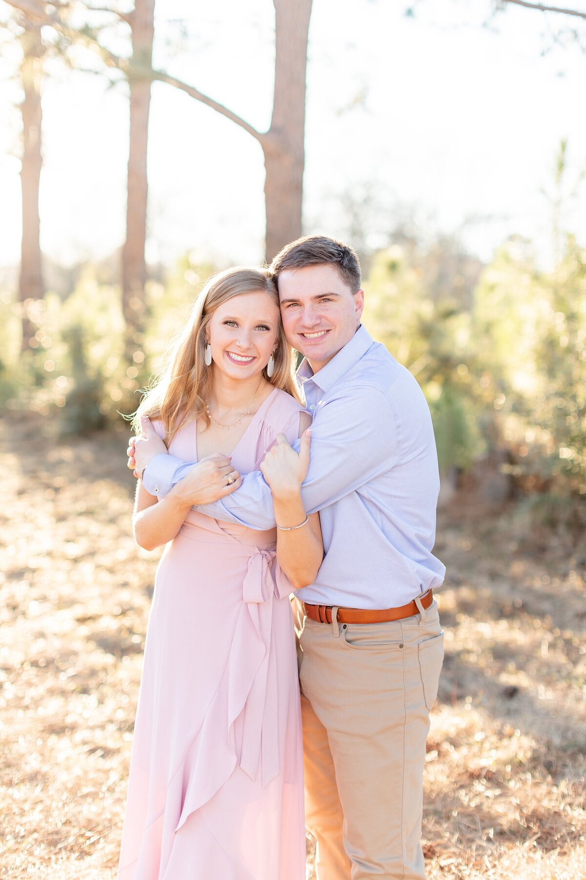 Houston Engagement Photography Sunset Bright and Airy