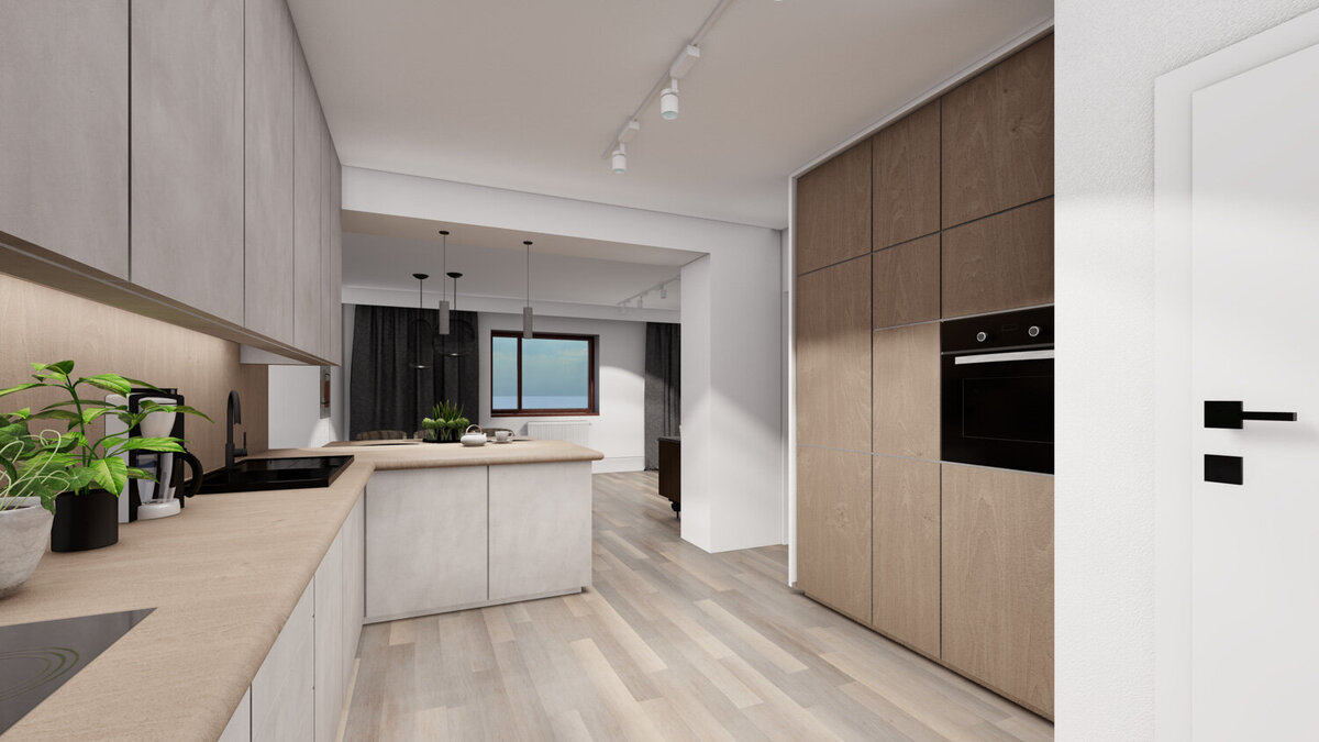 návrh interiéru bytu kuchyně