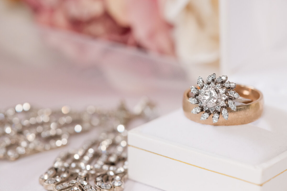 wedding rings and earrings