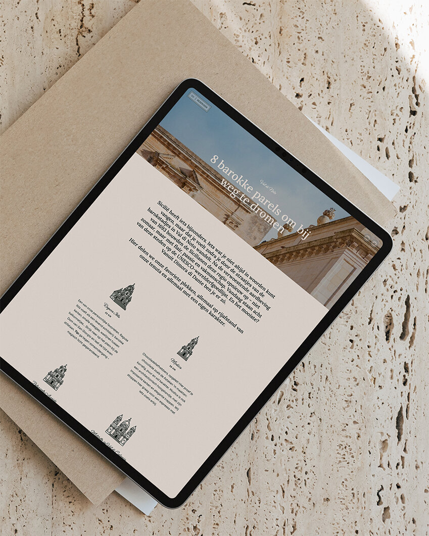 Blogpagina ontwerp voor Dimora di Dante – Elegant webdesign door Studio Vers
